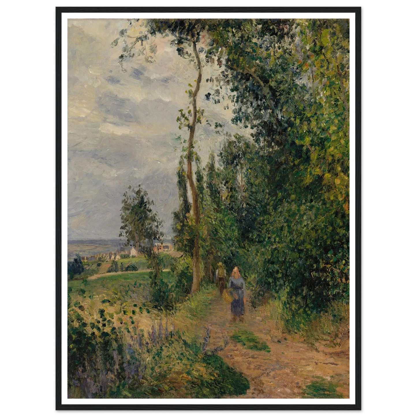 Côte des Grouettes, near Pontoise (1878) Art Print | Camille Pissarro - Framed Poster - 30x40 cm / 12x16″ - Black frame
