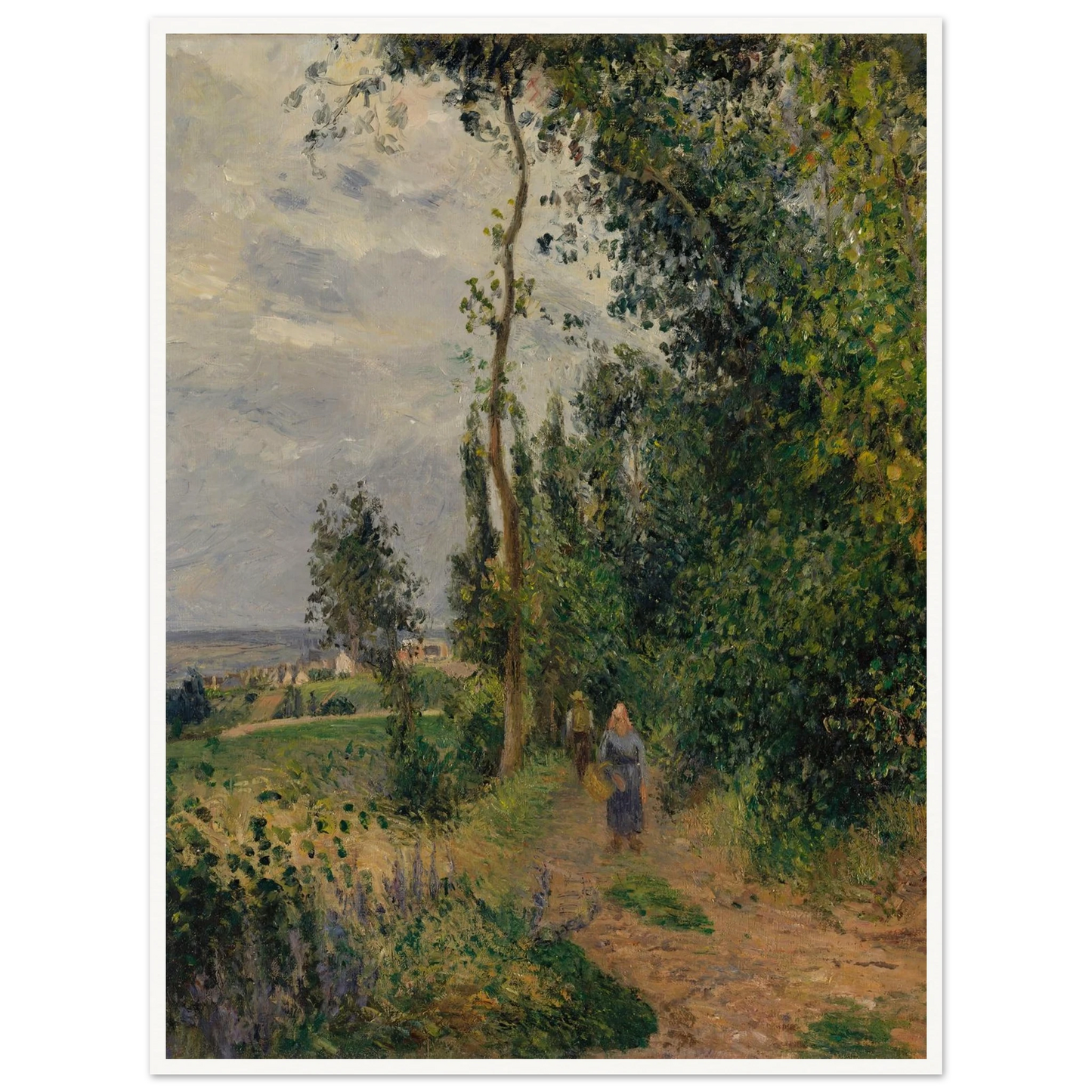 Côte des Grouettes, near Pontoise (1878) Art Print | Camille Pissarro - Framed Poster - 30x40 cm / 12x16″ - Black frame
