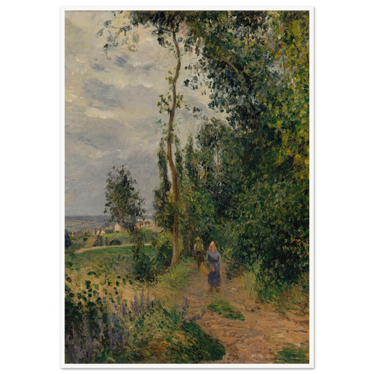 Côte des Grouettes, near Pontoise (1878) Art Print | Camille Pissarro - Framed Poster - 30x40 cm / 12x16″ - Black frame