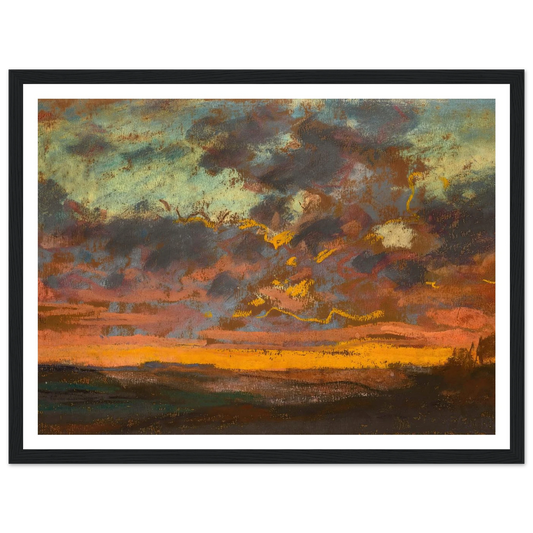 Coucher de soleil (circa 1868) Art Print | Claude Monet - Framed Poster - 30x40 cm / 12x16″ - Black frame