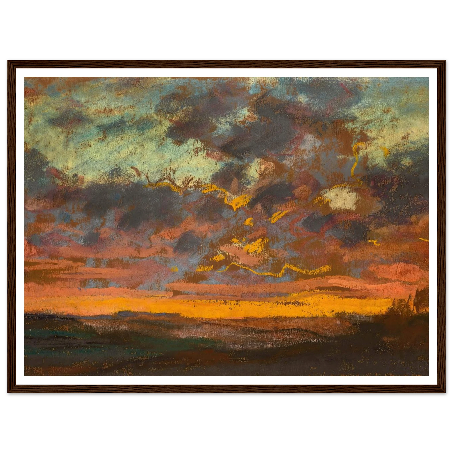 Coucher de soleil (circa 1868) Art Print | Claude Monet - Framed Poster - 30x40 cm / 12x16″ - Black frame