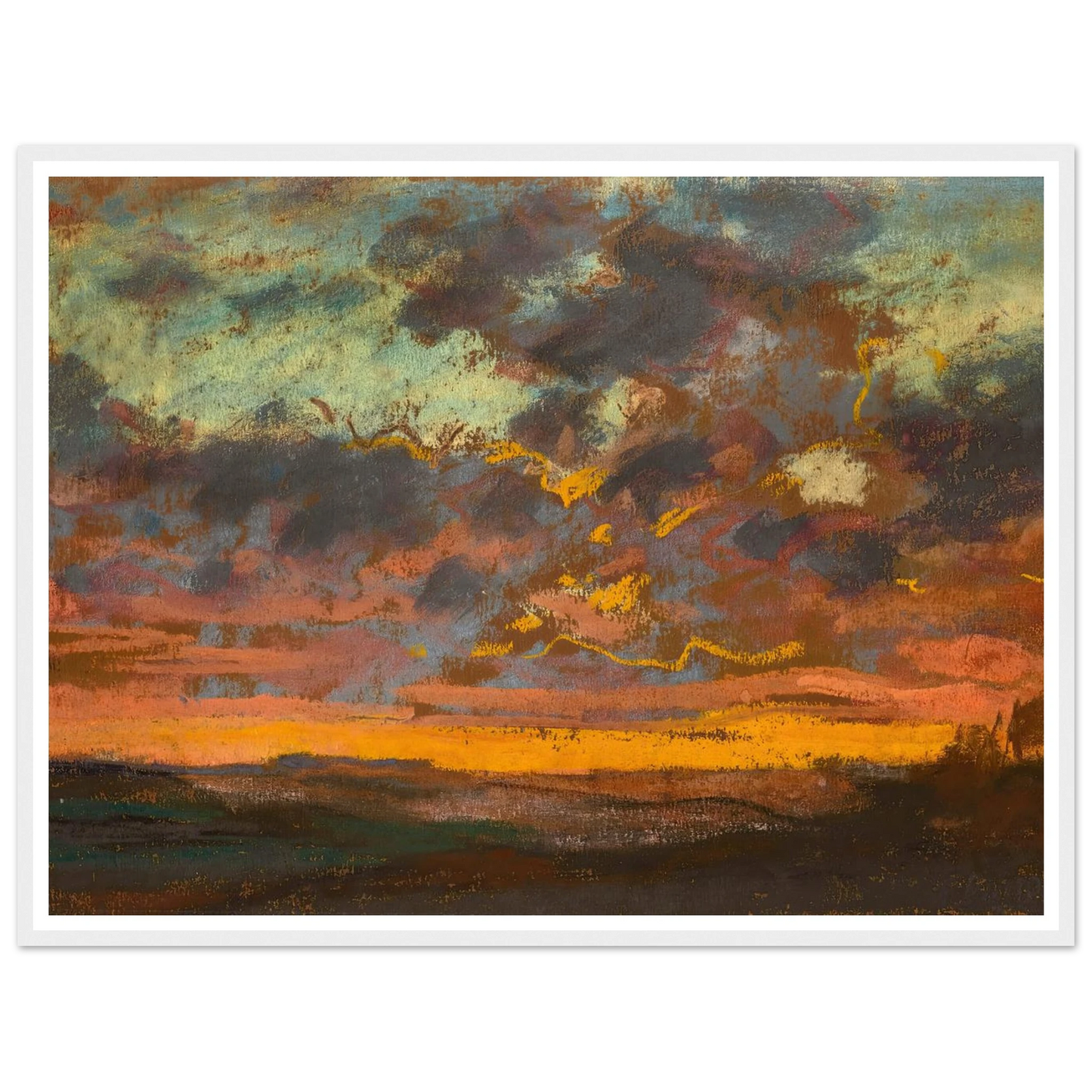 Coucher de soleil (circa 1868) Art Print | Claude Monet - Framed Poster - 30x40 cm / 12x16″ - Black frame