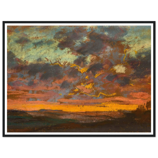 Coucher de soleil (circa 1868) Art Print | Claude Monet - Framed Poster - 30x40 cm / 12x16″ - Black frame