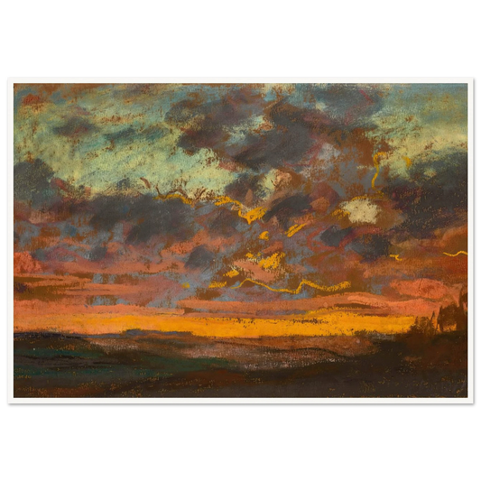 Coucher de soleil (circa 1868) Art Print | Claude Monet - Framed Poster - 30x40 cm / 12x16″ - Black frame