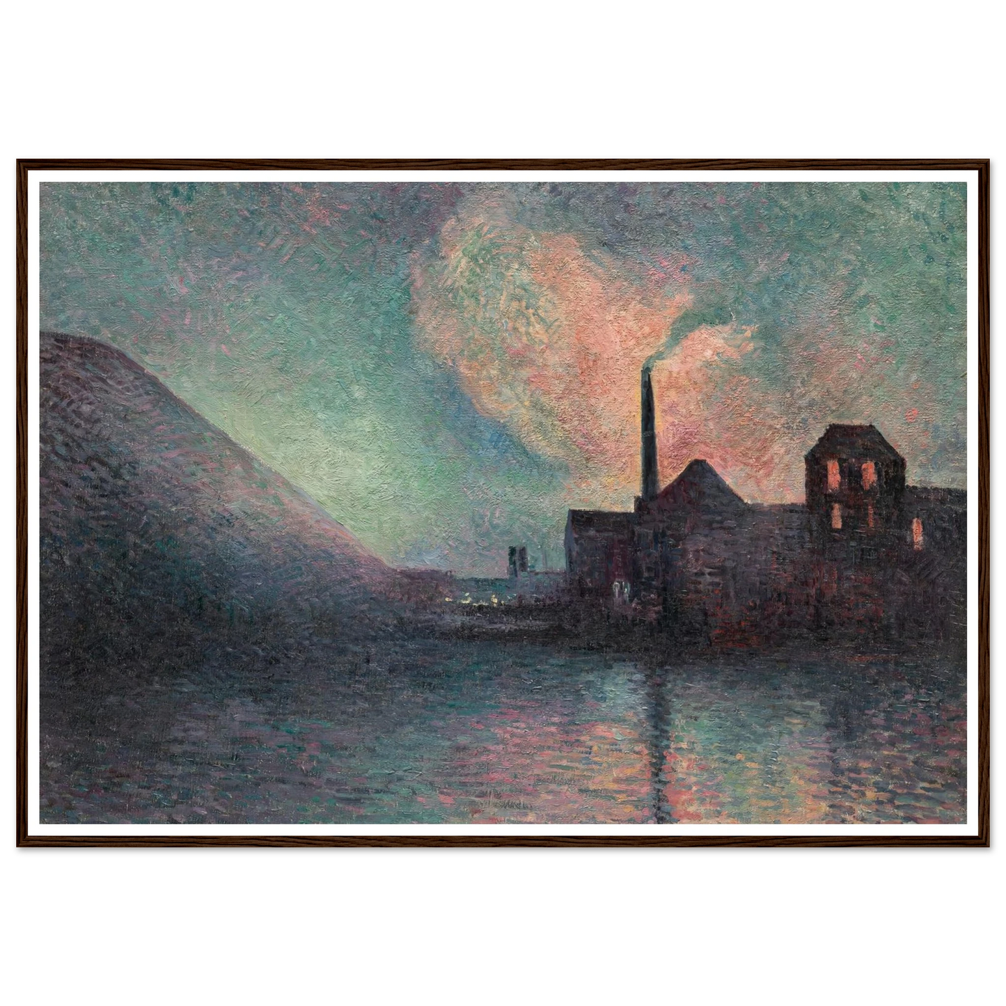 Couillet, La Nuit (1896) Art Print | Maximilien Luce - Framed Poster - 30x40 cm / 12x16″ - Black frame