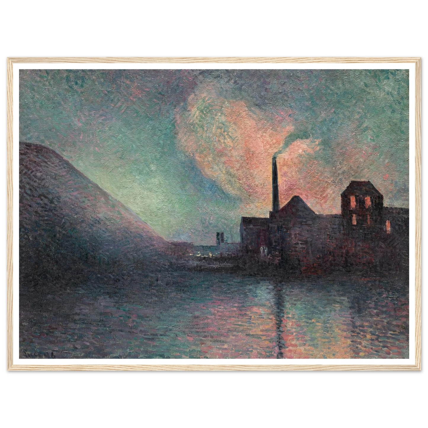 Couillet, La Nuit (1896) Art Print | Maximilien Luce - Framed Poster - 30x40 cm / 12x16″ - Black frame