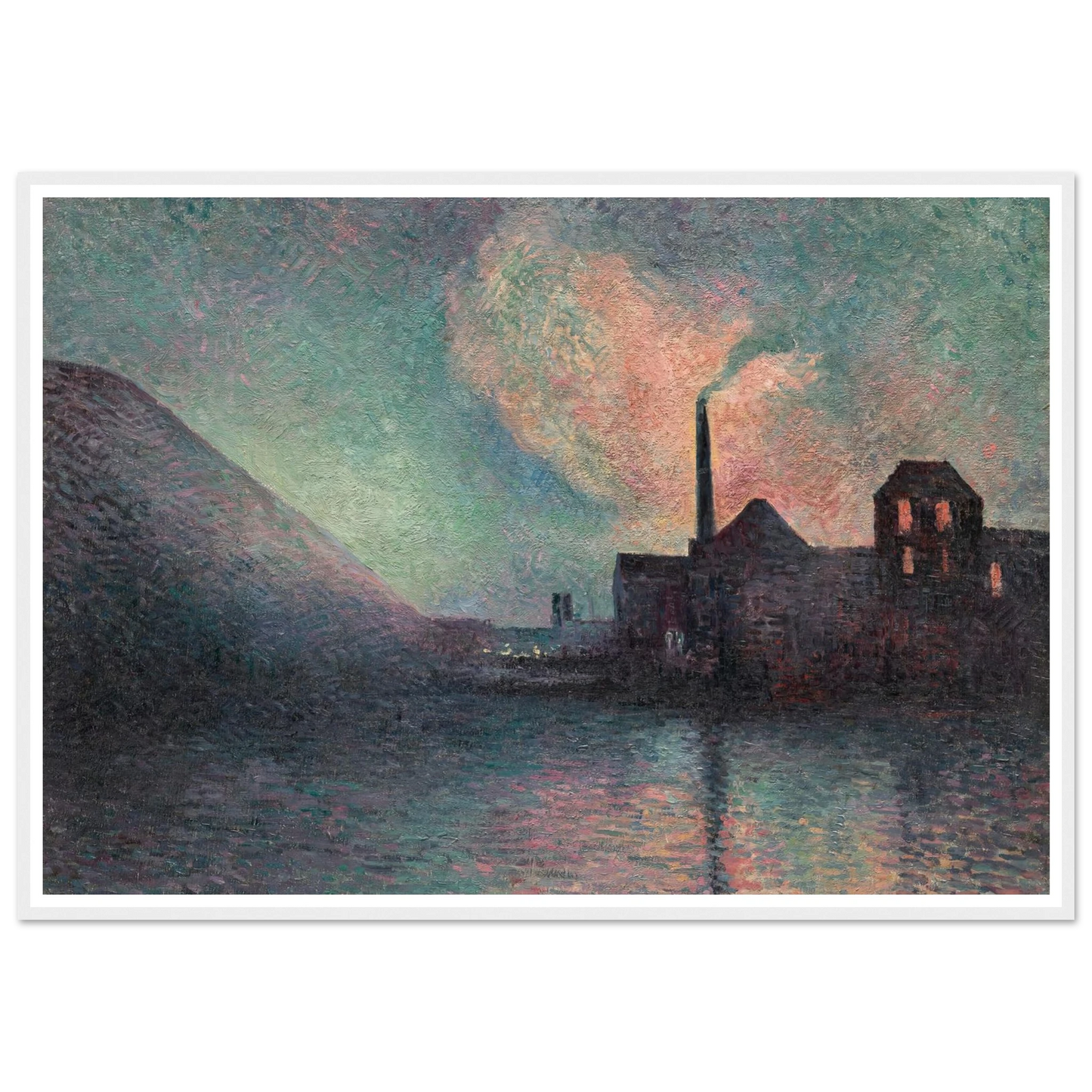 Couillet, La Nuit (1896) Art Print | Maximilien Luce - Framed Poster - 30x40 cm / 12x16″ - Black frame