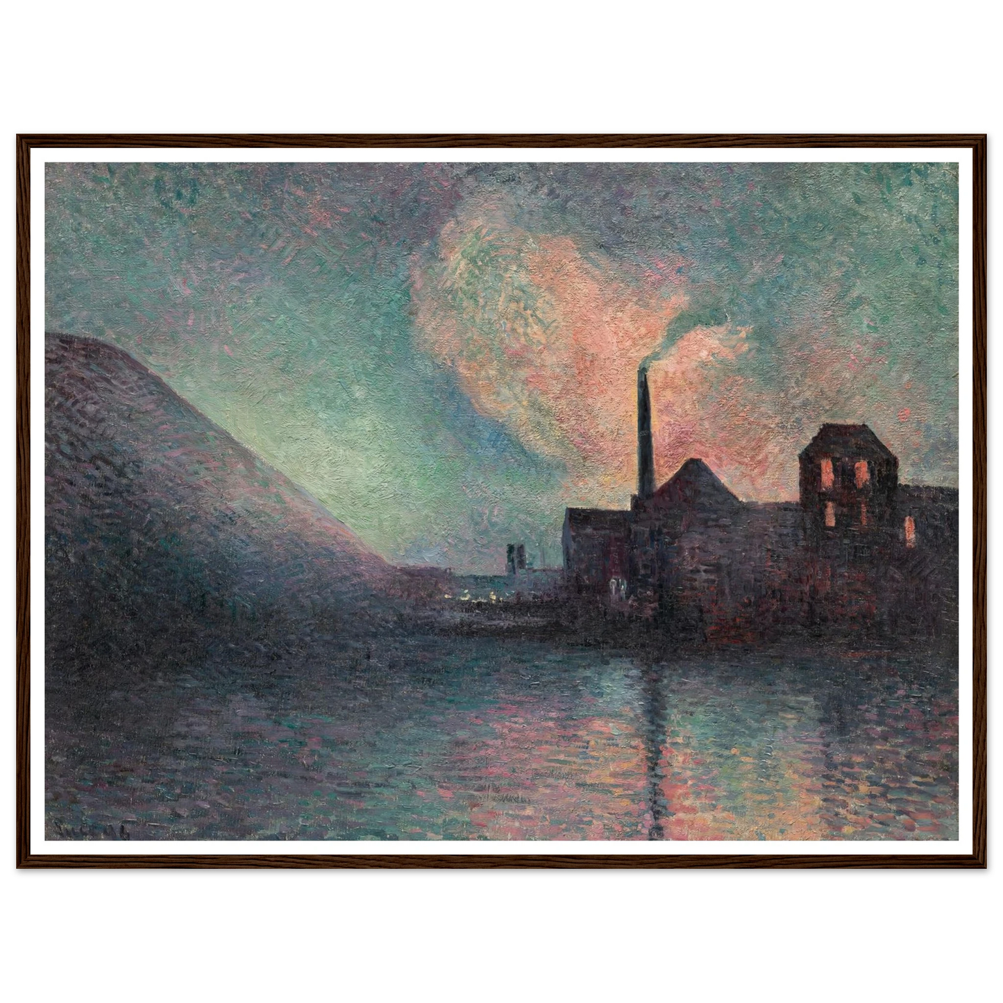 Couillet, La Nuit (1896) Art Print | Maximilien Luce - Framed Poster - 30x40 cm / 12x16″ - Black frame