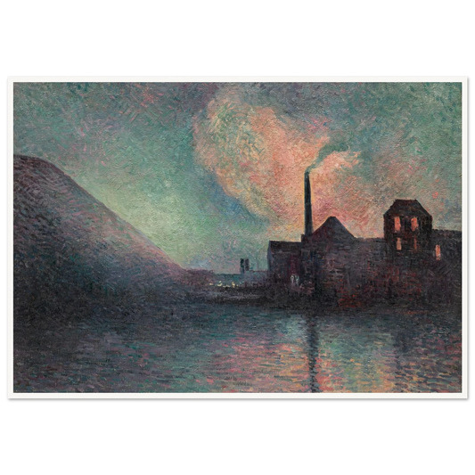 Couillet, La Nuit (1896) Art Print | Maximilien Luce - Framed Poster - 30x40 cm / 12x16″ - Black frame