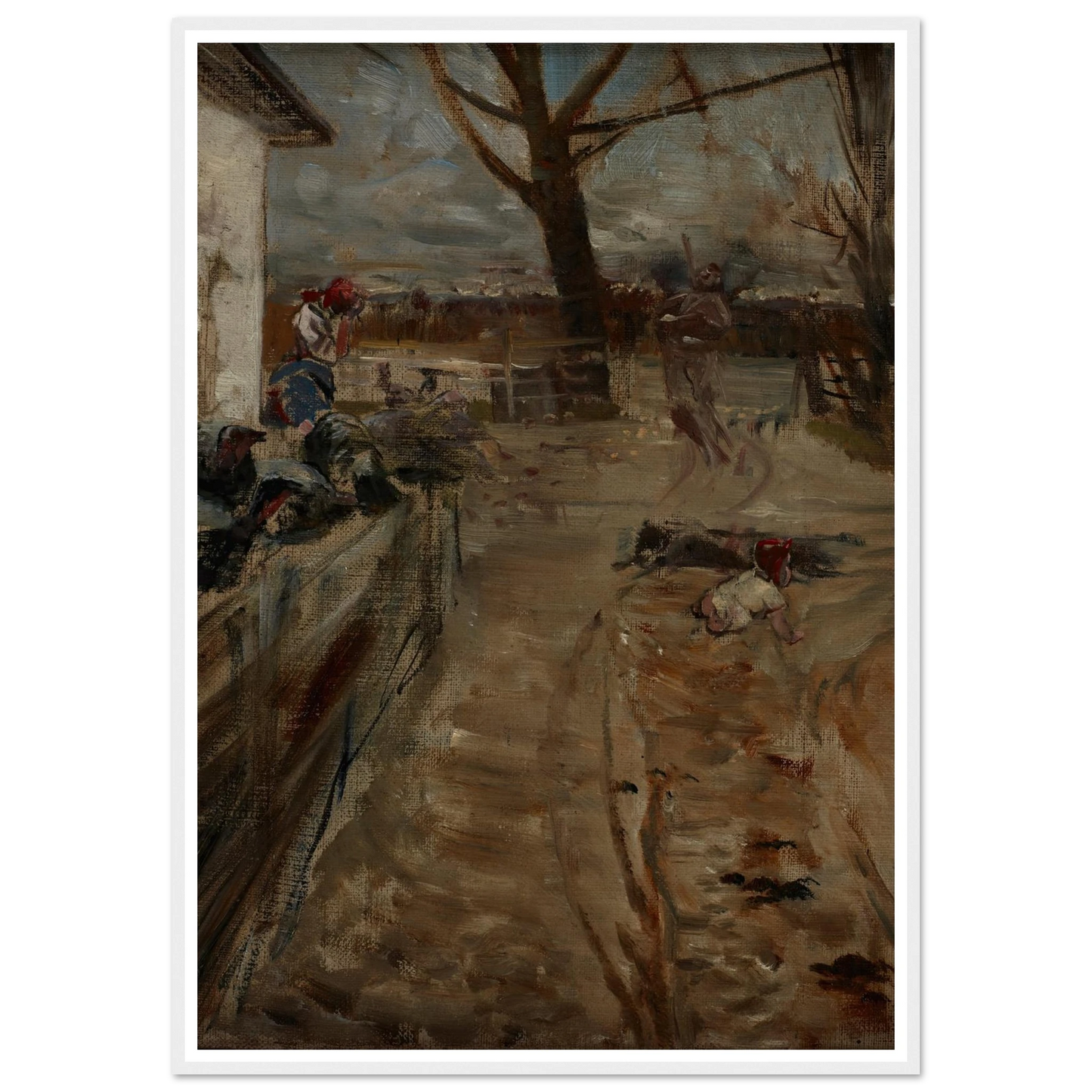 Country Farm (1907-1911) Art Print | Jacek Malczewski - Framed Poster - 30x40 cm / 12x16″ - Black frame