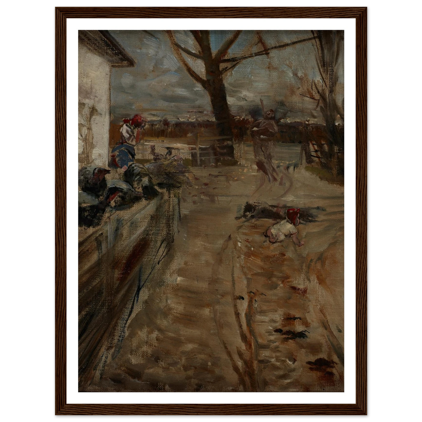 Country Farm (1907-1911) Art Print | Jacek Malczewski - Framed Poster - 30x40 cm / 12x16″ - Black frame