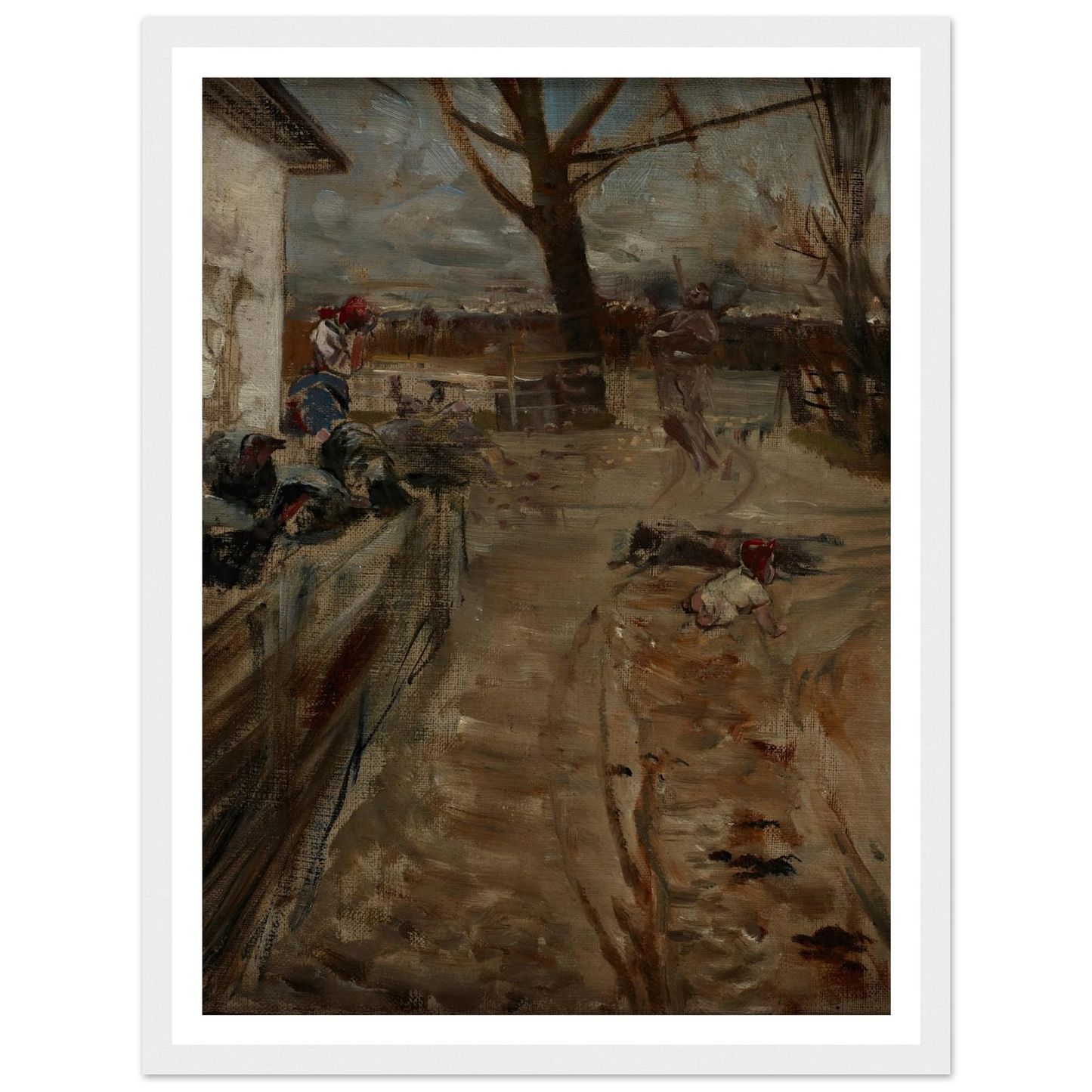 Country Farm (1907-1911) Art Print | Jacek Malczewski - Framed Poster - 30x40 cm / 12x16″ - Black frame
