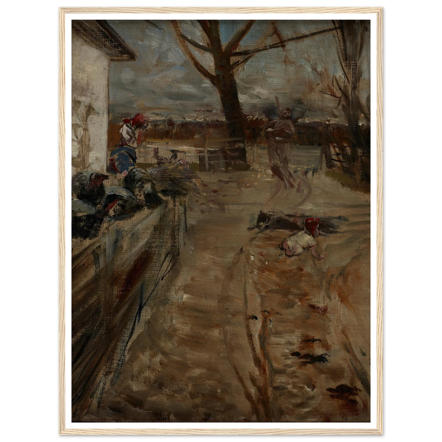 Country Farm (1907-1911) Art Print | Jacek Malczewski - Framed Poster - 30x40 cm / 12x16″ - Black frame