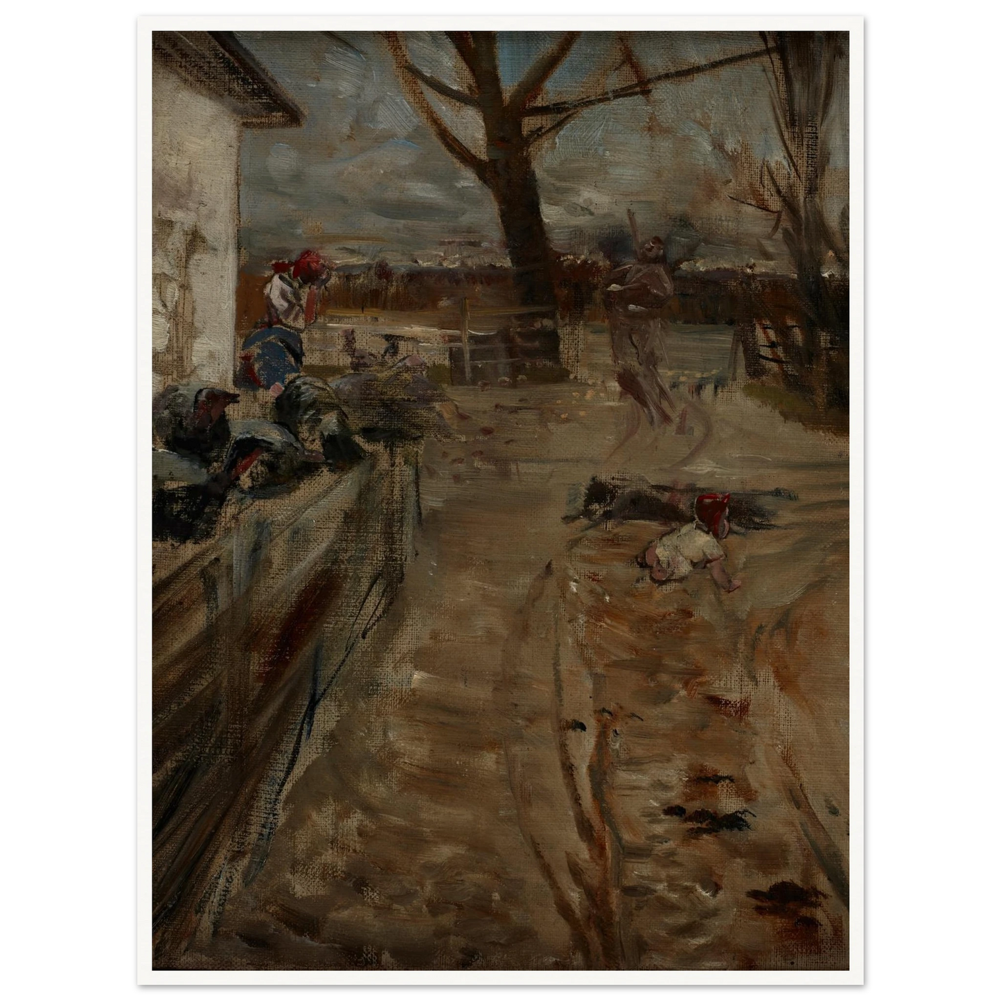 Country Farm (1907-1911) Art Print | Jacek Malczewski - Framed Poster - 30x40 cm / 12x16″ - Black frame