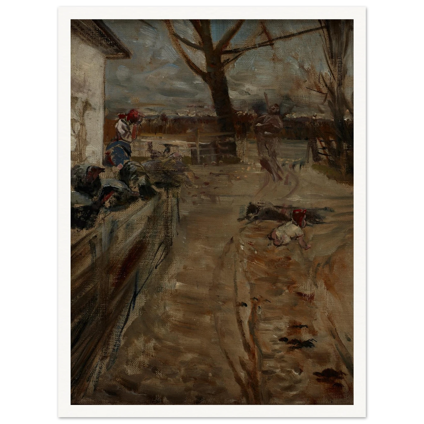 Country Farm (1907-1911) Art Print | Jacek Malczewski - Framed Poster - 30x40 cm / 12x16″ - Black frame
