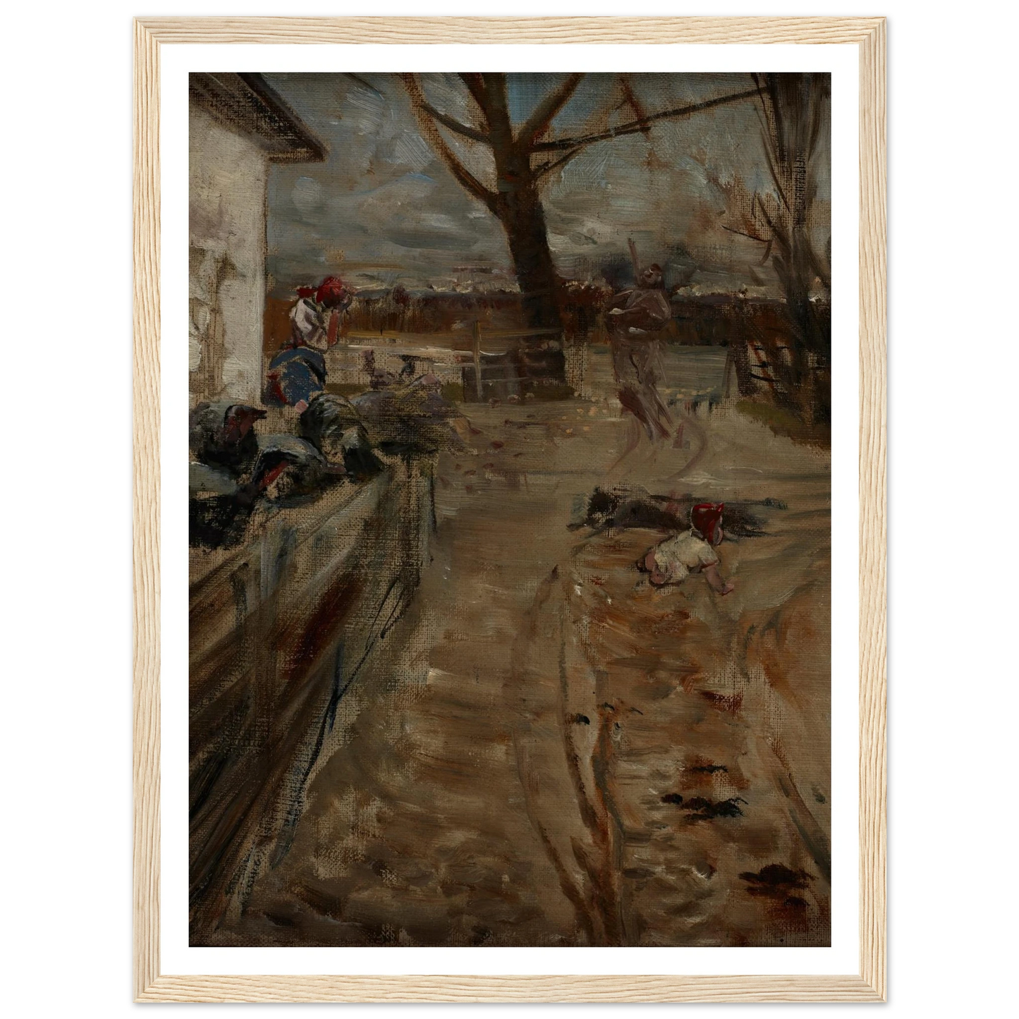Country Farm (1907-1911) Art Print | Jacek Malczewski - Framed Poster - 30x40 cm / 12x16″ - Black frame