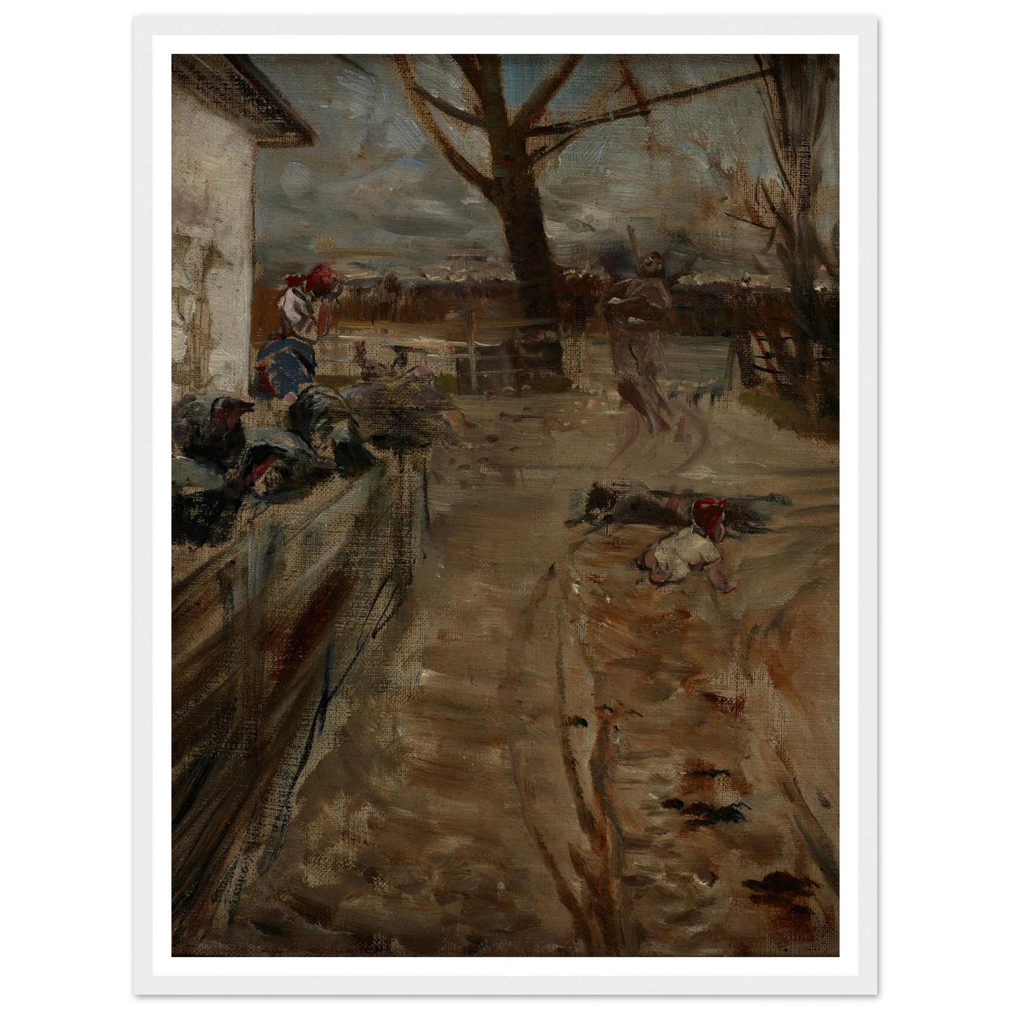 Country Farm (1907-1911) Art Print | Jacek Malczewski - Framed Poster - 30x40 cm / 12x16″ - Black frame