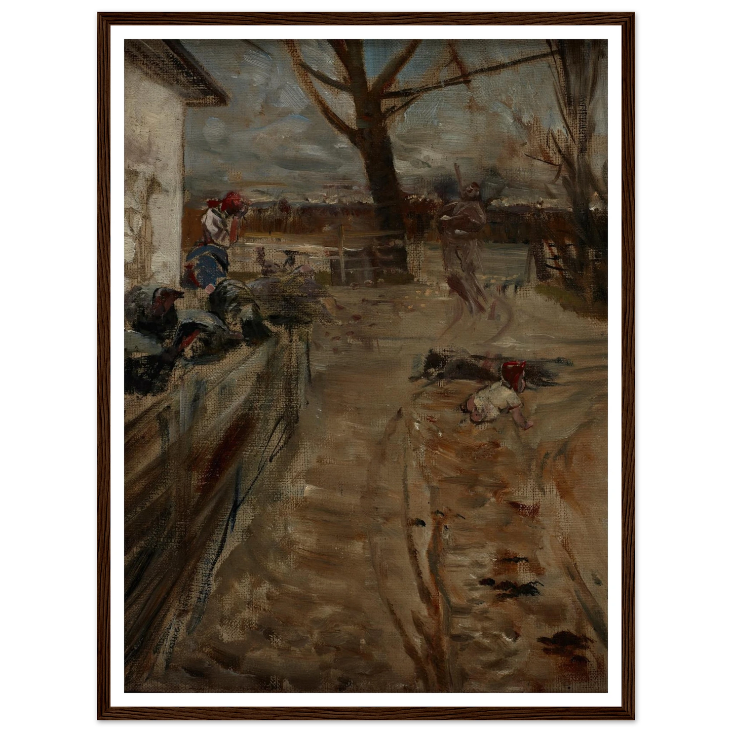 Country Farm (1907-1911) Art Print | Jacek Malczewski - Framed Poster - 30x40 cm / 12x16″ - Black frame