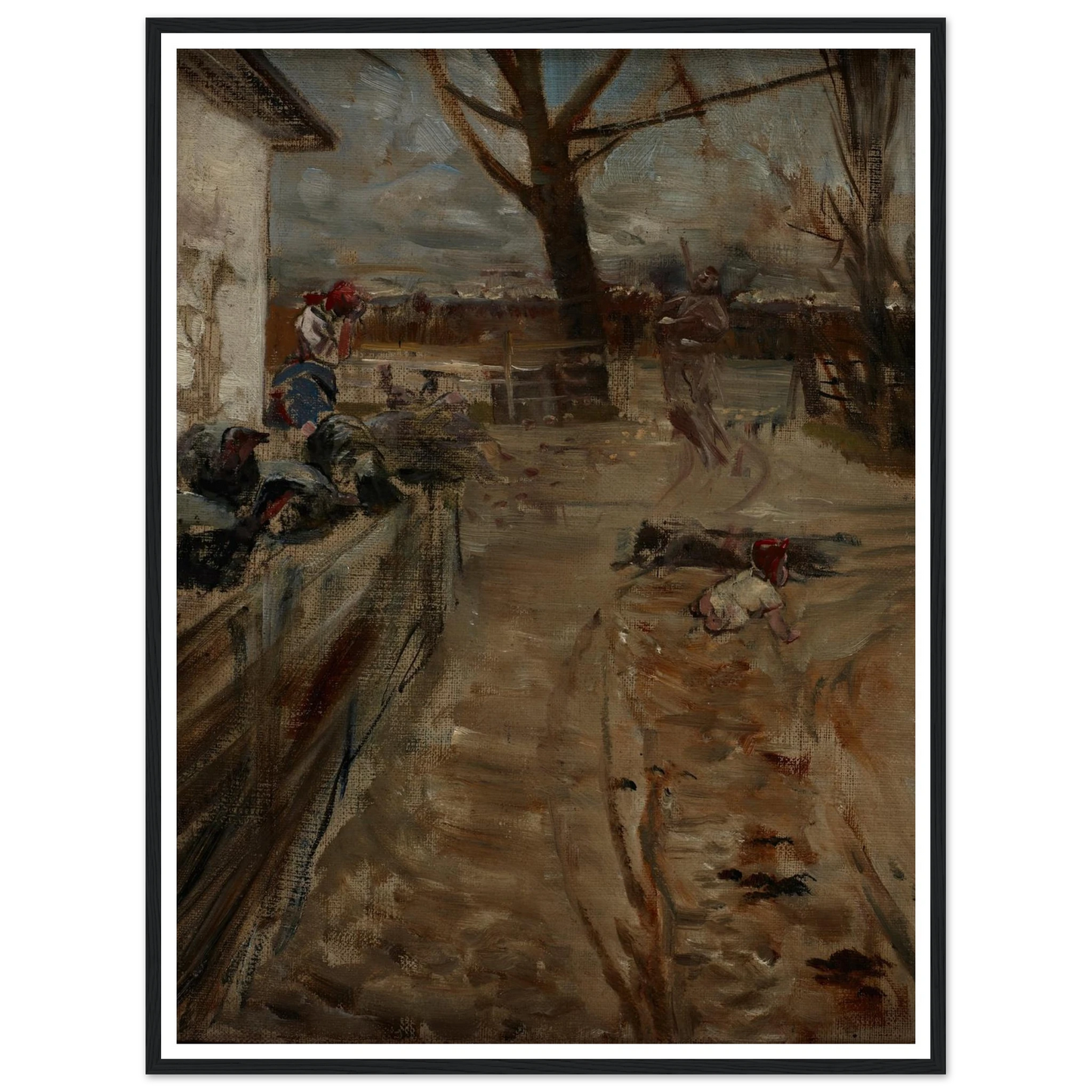 Country Farm (1907-1911) Art Print | Jacek Malczewski - Framed Poster - 30x40 cm / 12x16″ - Black frame