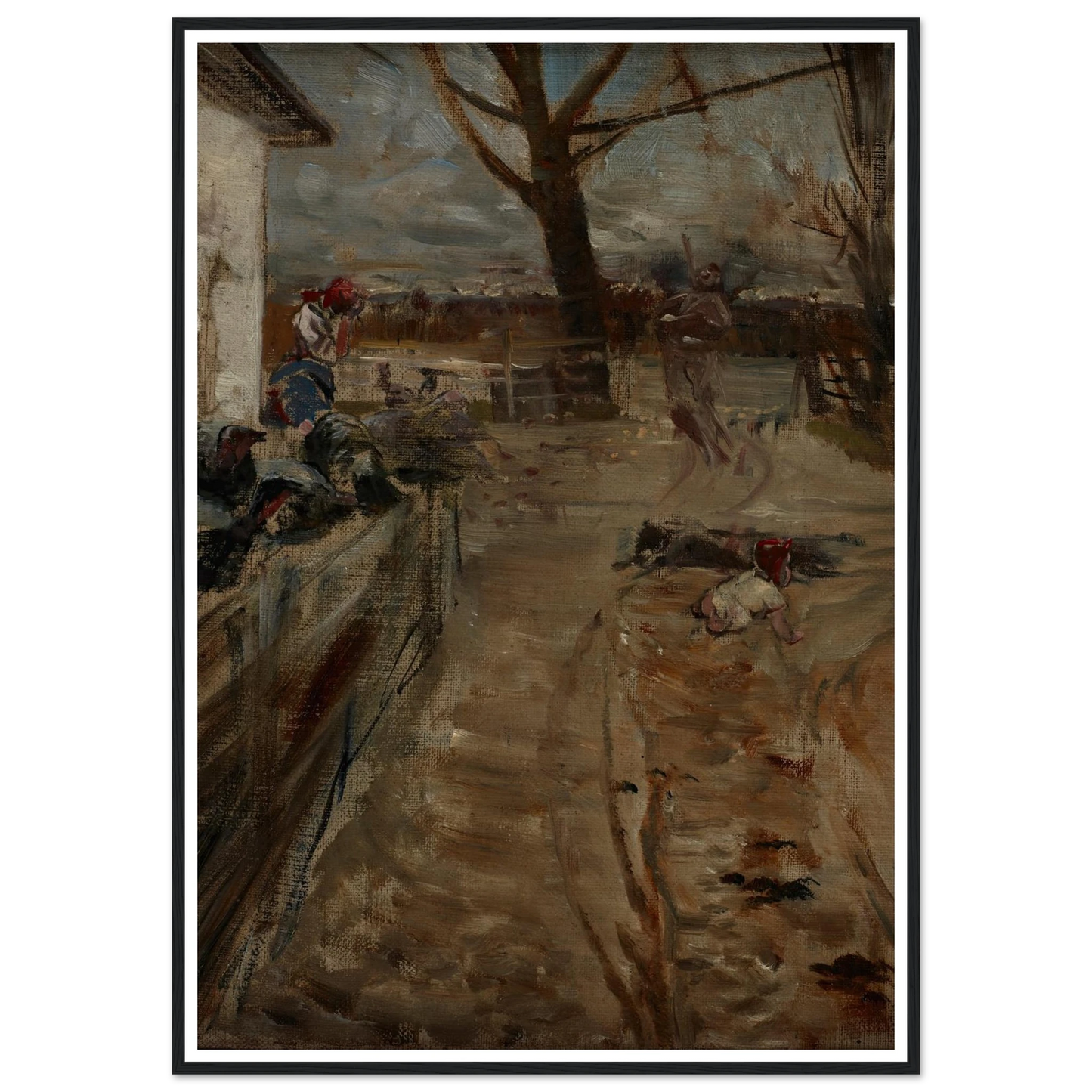 Country Farm (1907-1911) Art Print | Jacek Malczewski - Framed Poster - 30x40 cm / 12x16″ - Black frame