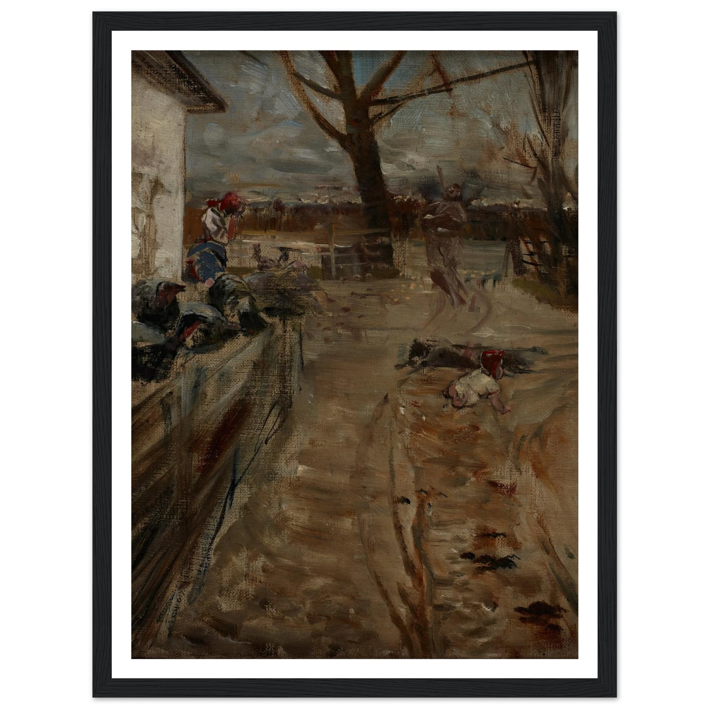 Country Farm (1907-1911) Art Print | Jacek Malczewski - Framed Poster - 30x40 cm / 12x16″ - Black frame