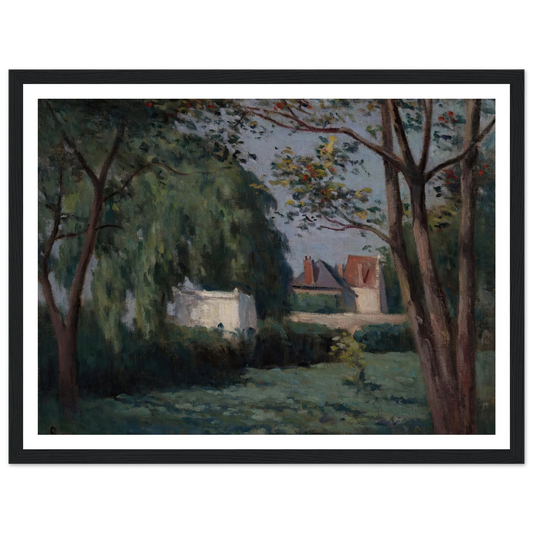Country Scene with Three Houses and Trees (ca. 1900) Art Print | Maximilien Luce - Framed Poster - 30x40 cm / 12x16″ - Black frame