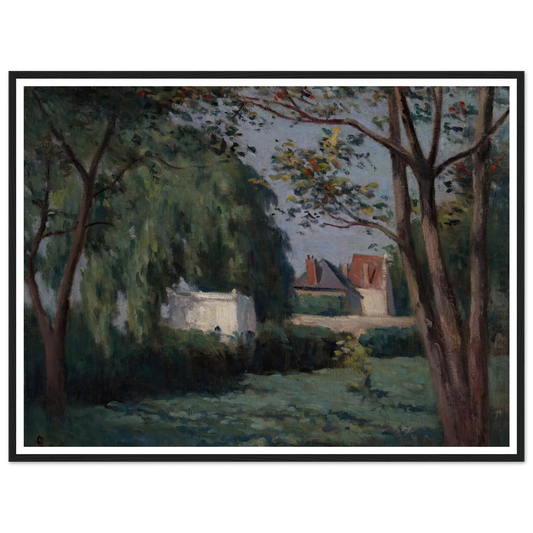 Country Scene with Three Houses and Trees (ca. 1900) Art Print | Maximilien Luce - Framed Poster - 30x40 cm / 12x16″ - Black frame