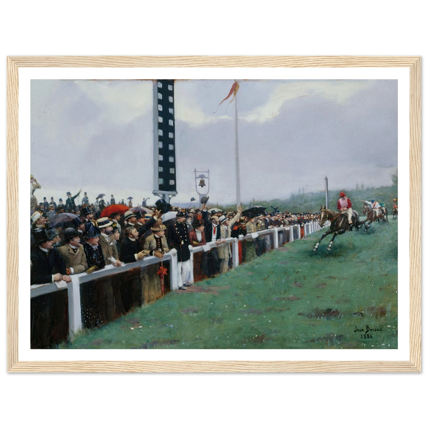 Courses à Longchamp ; l’arrivée au poteau (1886) Art Print | Jean Beraud - Framed Poster - 30x40 cm / 12x16″ - Black frame