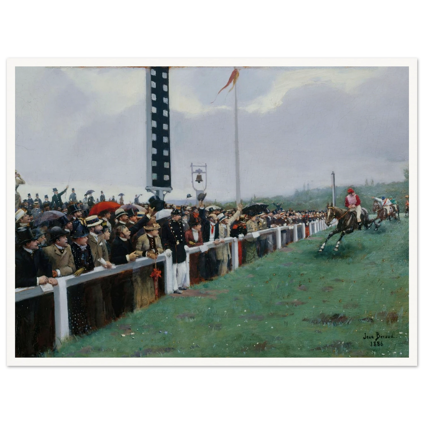 Courses à Longchamp ; l’arrivée au poteau (1886) Art Print | Jean Beraud - Framed Poster - 30x40 cm / 12x16″ - Black frame