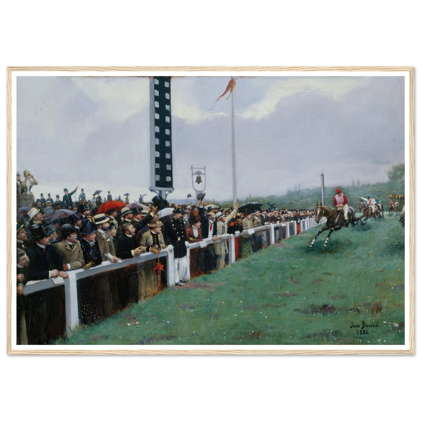 Courses à Longchamp ; l’arrivée au poteau (1886) Art Print | Jean Beraud - Framed Poster - 30x40 cm / 12x16″ - Black frame