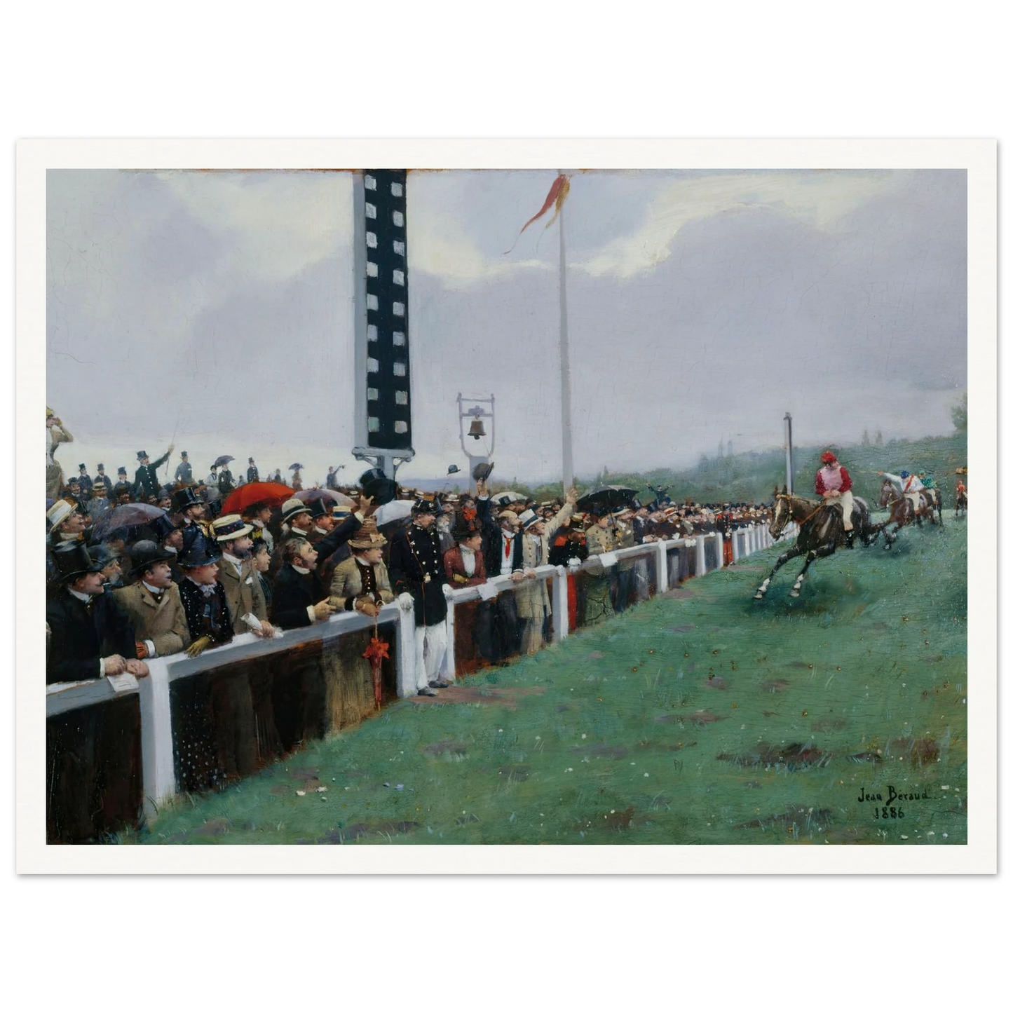 Courses à Longchamp ; l’arrivée au poteau (1886) Art Print | Jean Beraud - Framed Poster - 30x40 cm / 12x16″ - Black frame