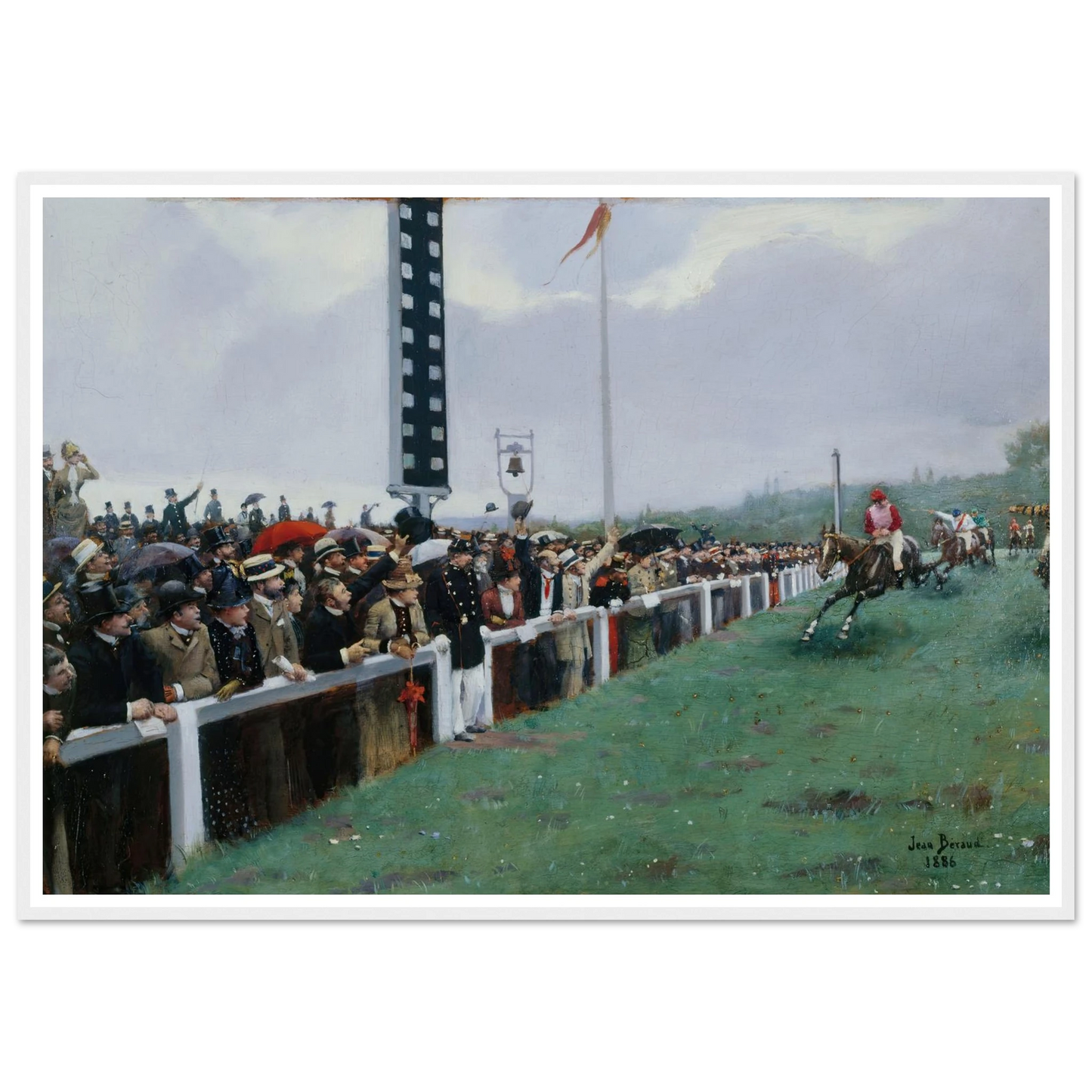 Courses à Longchamp ; l’arrivée au poteau (1886) Art Print | Jean Beraud - Framed Poster - 30x40 cm / 12x16″ - Black frame