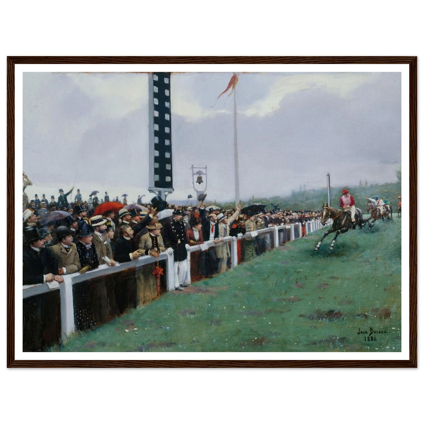 Courses à Longchamp ; l’arrivée au poteau (1886) Art Print | Jean Beraud - Framed Poster - 30x40 cm / 12x16″ - Black frame