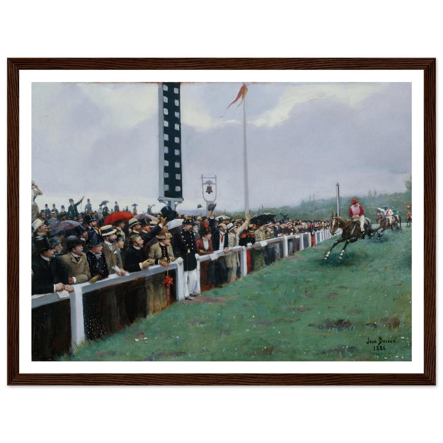Courses à Longchamp ; l’arrivée au poteau (1886) Art Print | Jean Beraud - Framed Poster - 30x40 cm / 12x16″ - Black frame