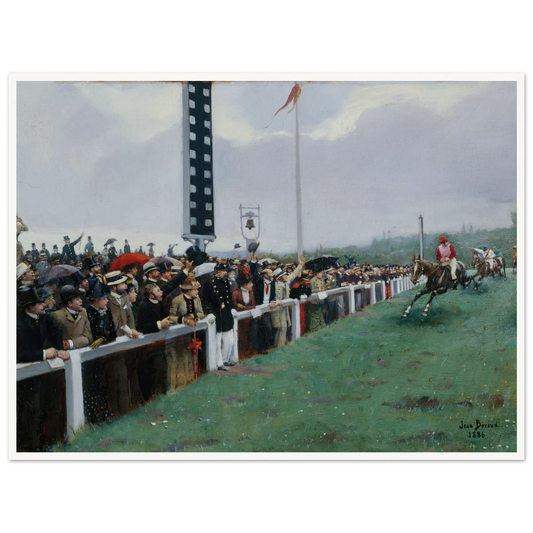 Courses à Longchamp ; l’arrivée au poteau (1886) Art Print | Jean Beraud - Framed Poster - 30x40 cm / 12x16″ - Black frame