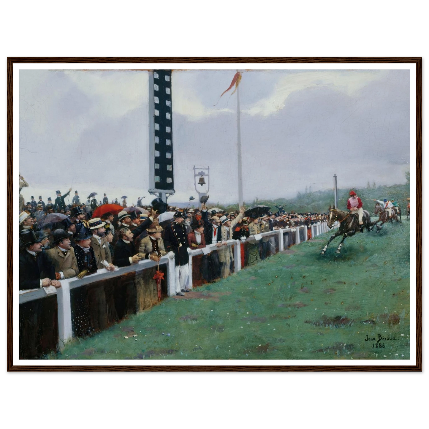 Courses à Longchamp ; l’arrivée au poteau (1886) Art Print | Jean Beraud - Framed Poster - 30x40 cm / 12x16″ - Black frame