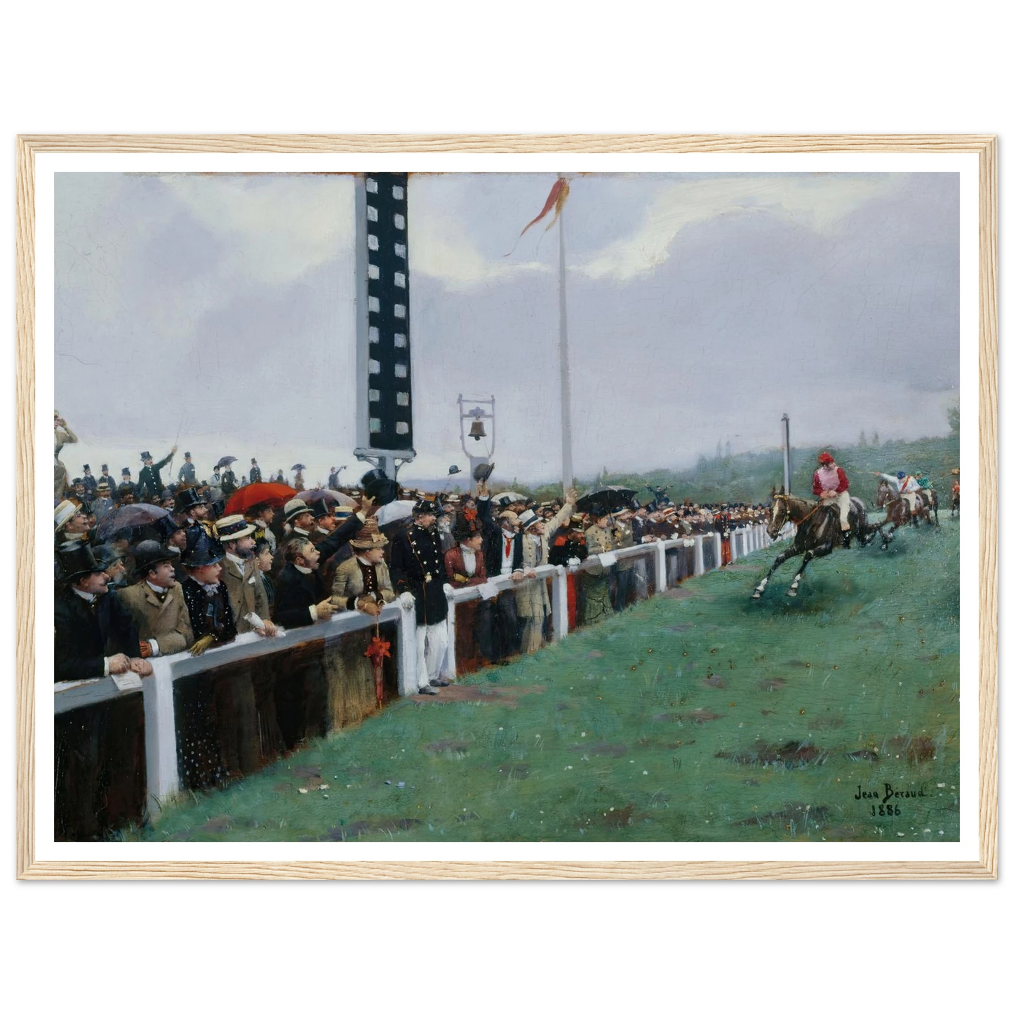 Courses à Longchamp ; l’arrivée au poteau (1886) Art Print | Jean Beraud - Framed Poster - 30x40 cm / 12x16″ - Black frame