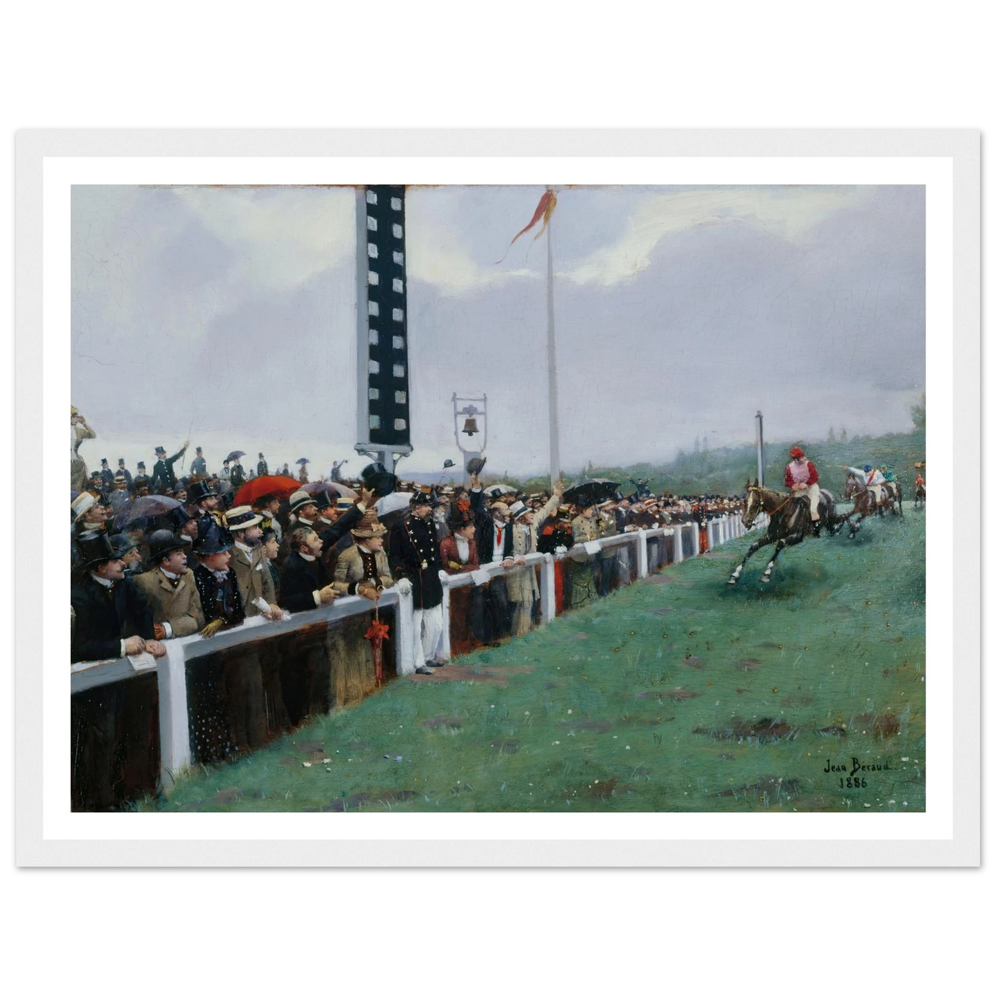 Courses à Longchamp ; l’arrivée au poteau (1886) Art Print | Jean Beraud - Framed Poster - 30x40 cm / 12x16″ - Black frame