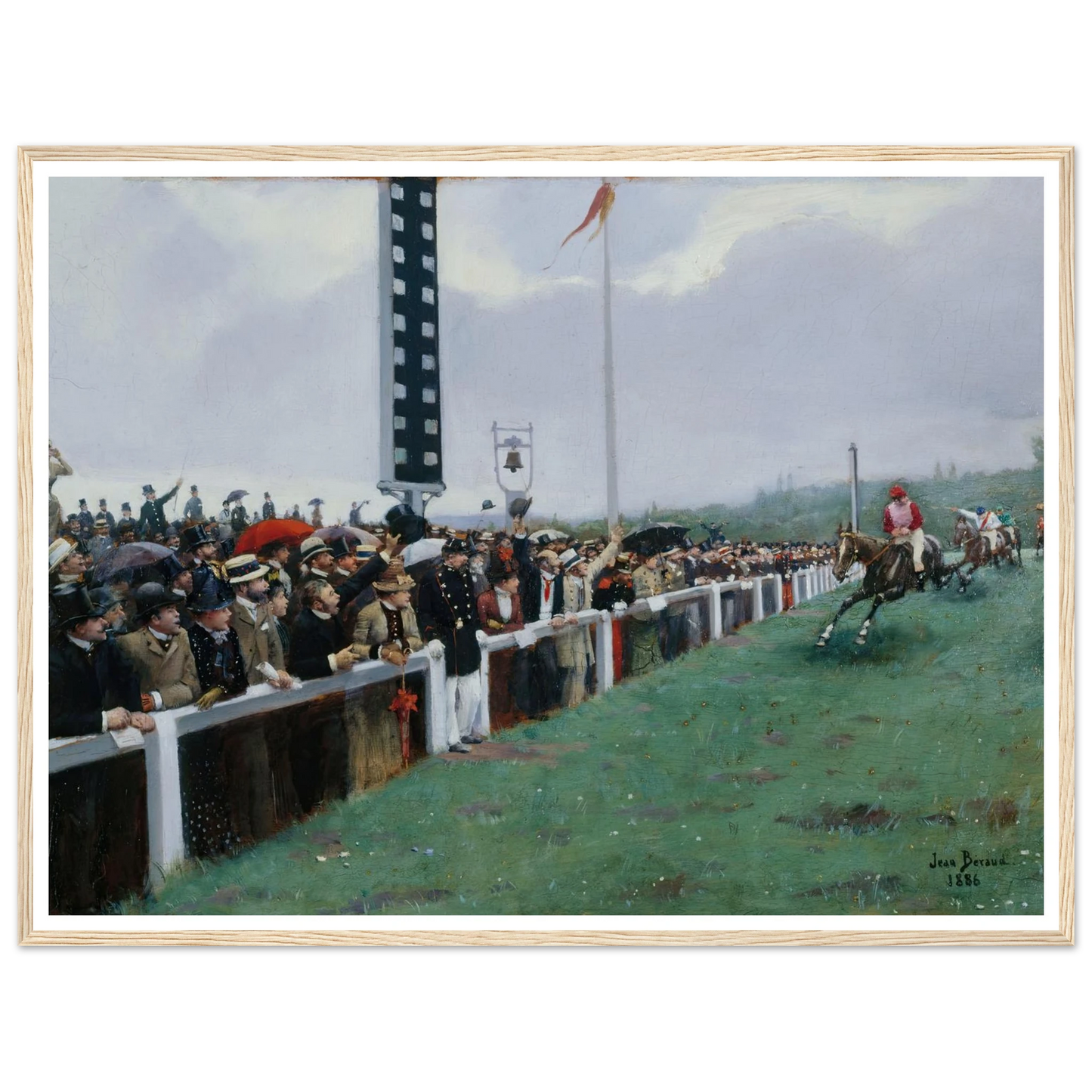 Courses à Longchamp ; l’arrivée au poteau (1886) Art Print | Jean Beraud - Framed Poster - 30x40 cm / 12x16″ - Black frame