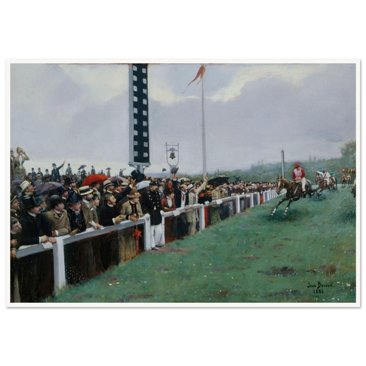 Courses à Longchamp ; l’arrivée au poteau (1886) Art Print | Jean Beraud - Framed Poster - 30x40 cm / 12x16″ - Black frame
