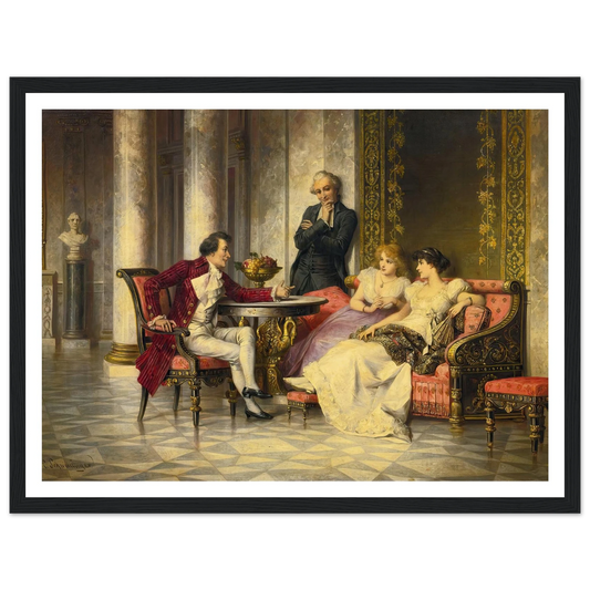 Court Intrigues Art Print | Carl Schweninger Jr - Framed Poster - 30x40 cm / 12x16″ - Black frame