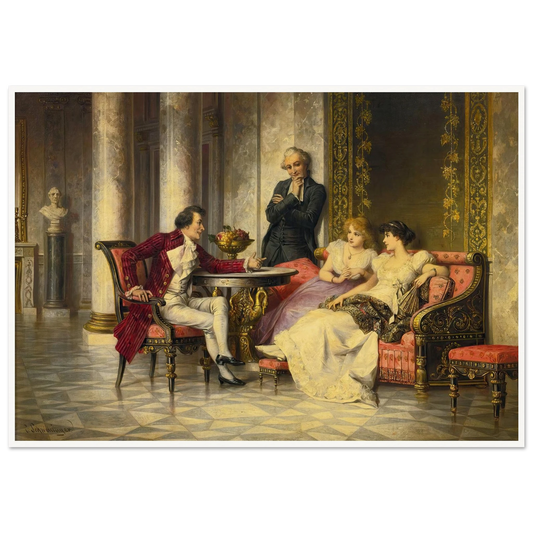 Court Intrigues Art Print | Carl Schweninger Jr - Framed Poster - 30x40 cm / 12x16″ - Black frame