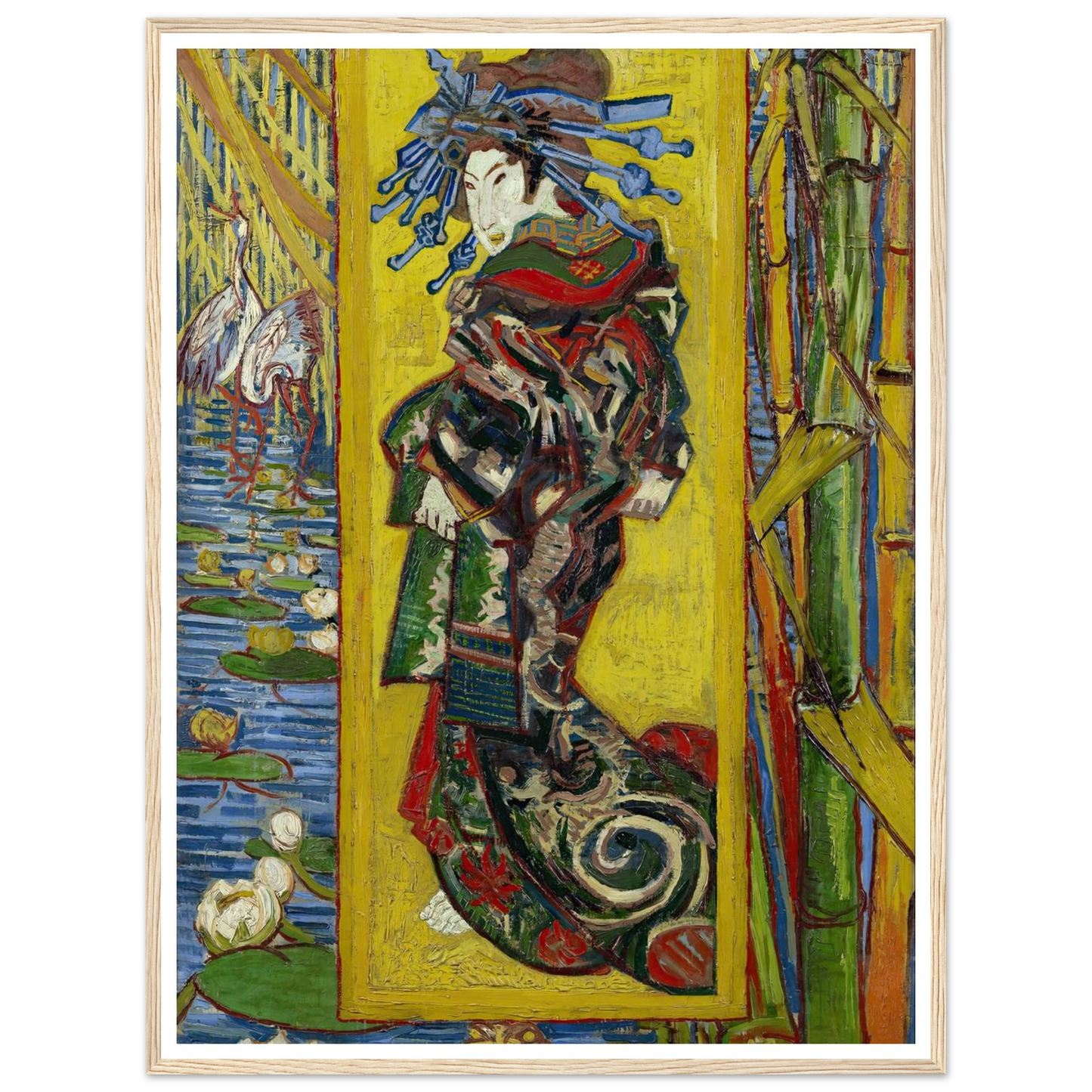 Courtesan- After Eisen Art Print | Vincent van Gogh - Framed Poster - 30x40 cm / 12x16″ - Black frame