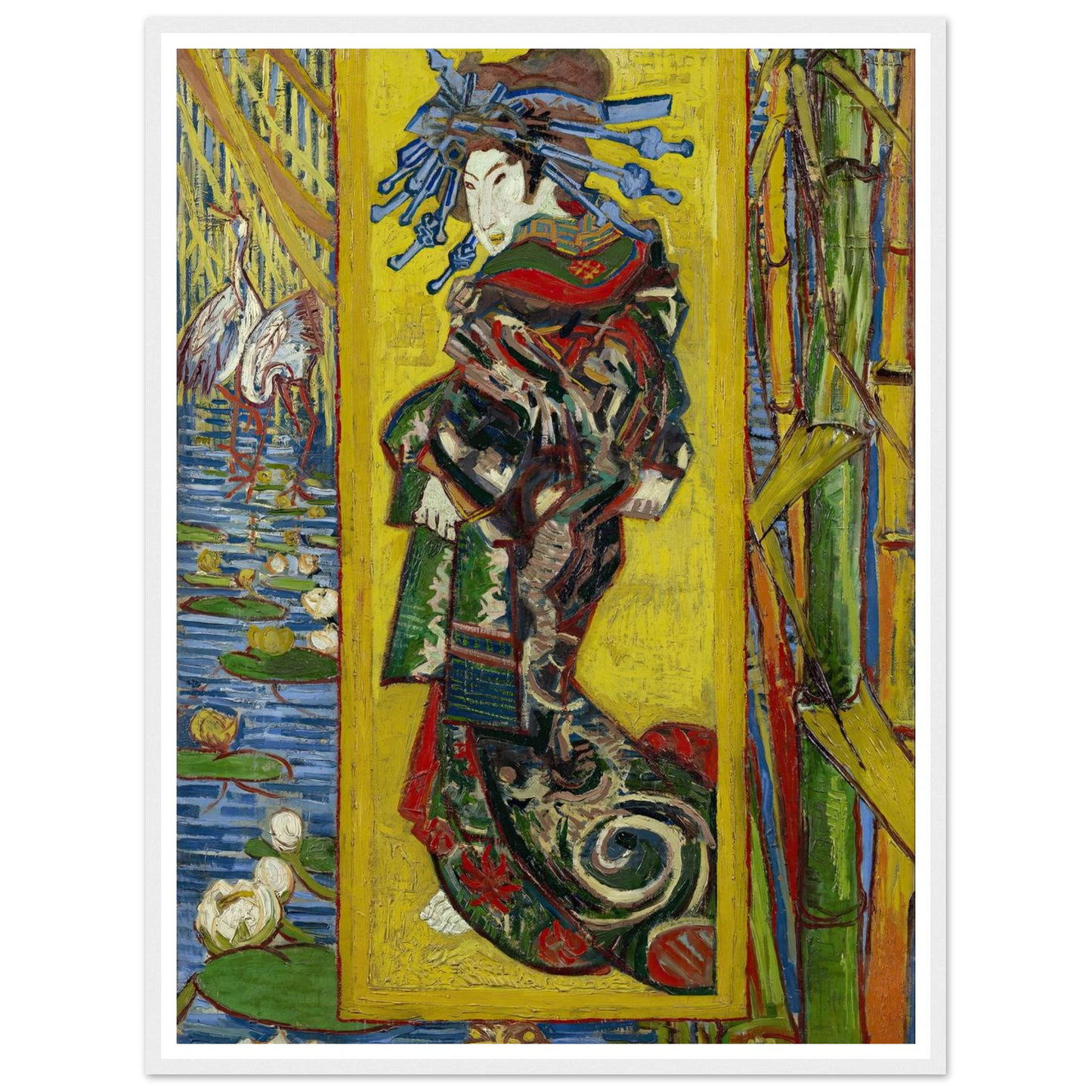 Courtesan- After Eisen Art Print | Vincent van Gogh - Framed Poster - 30x40 cm / 12x16″ - Black frame