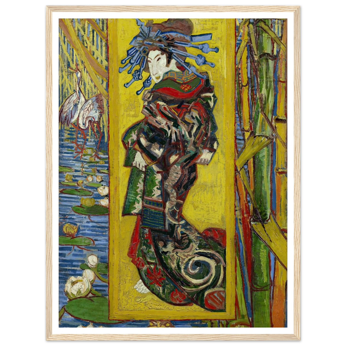 Courtesan- After Eisen Art Print | Vincent van Gogh - Framed Poster - 30x40 cm / 12x16″ - Black frame