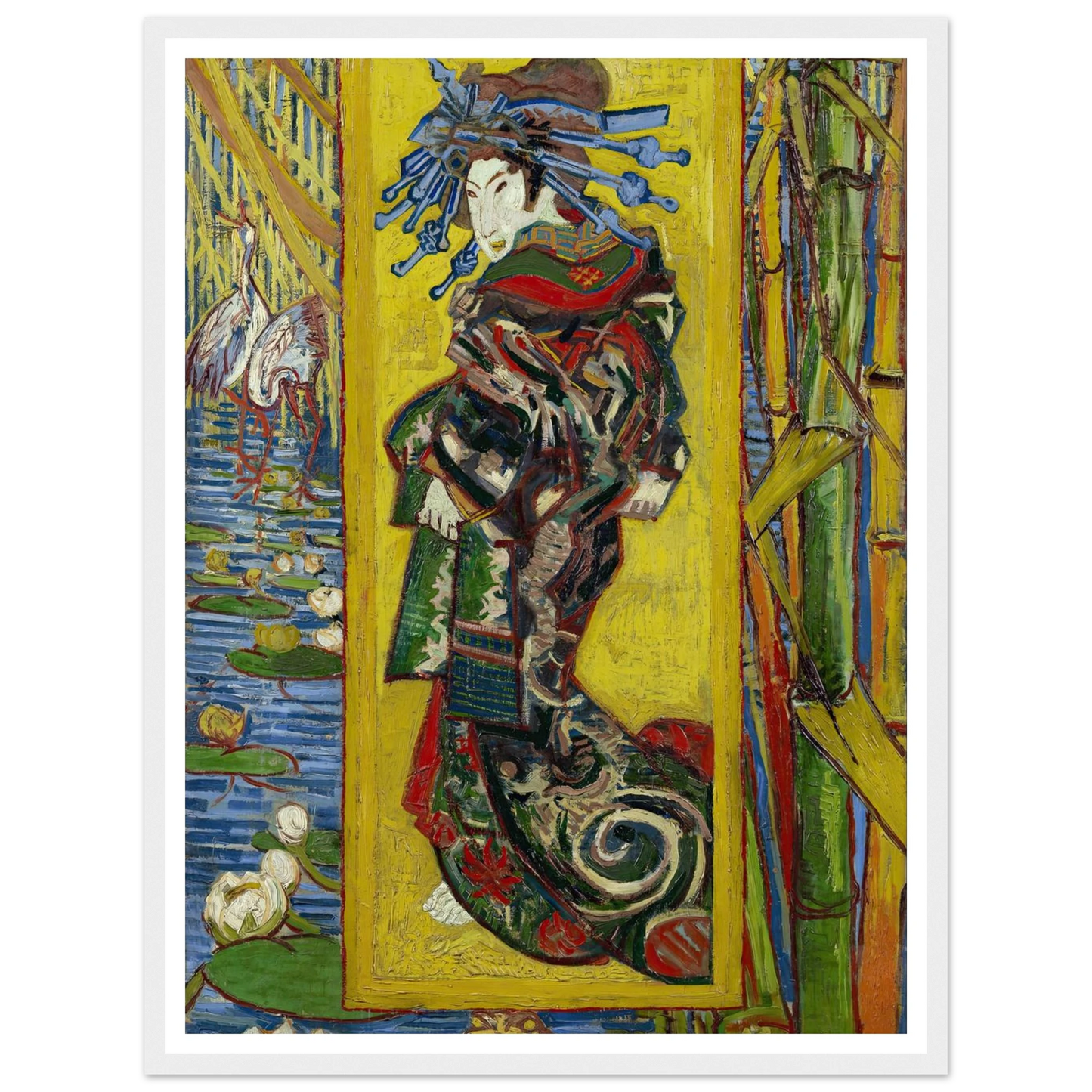 Courtesan- After Eisen Art Print | Vincent van Gogh - Framed Poster - 30x40 cm / 12x16″ - Black frame