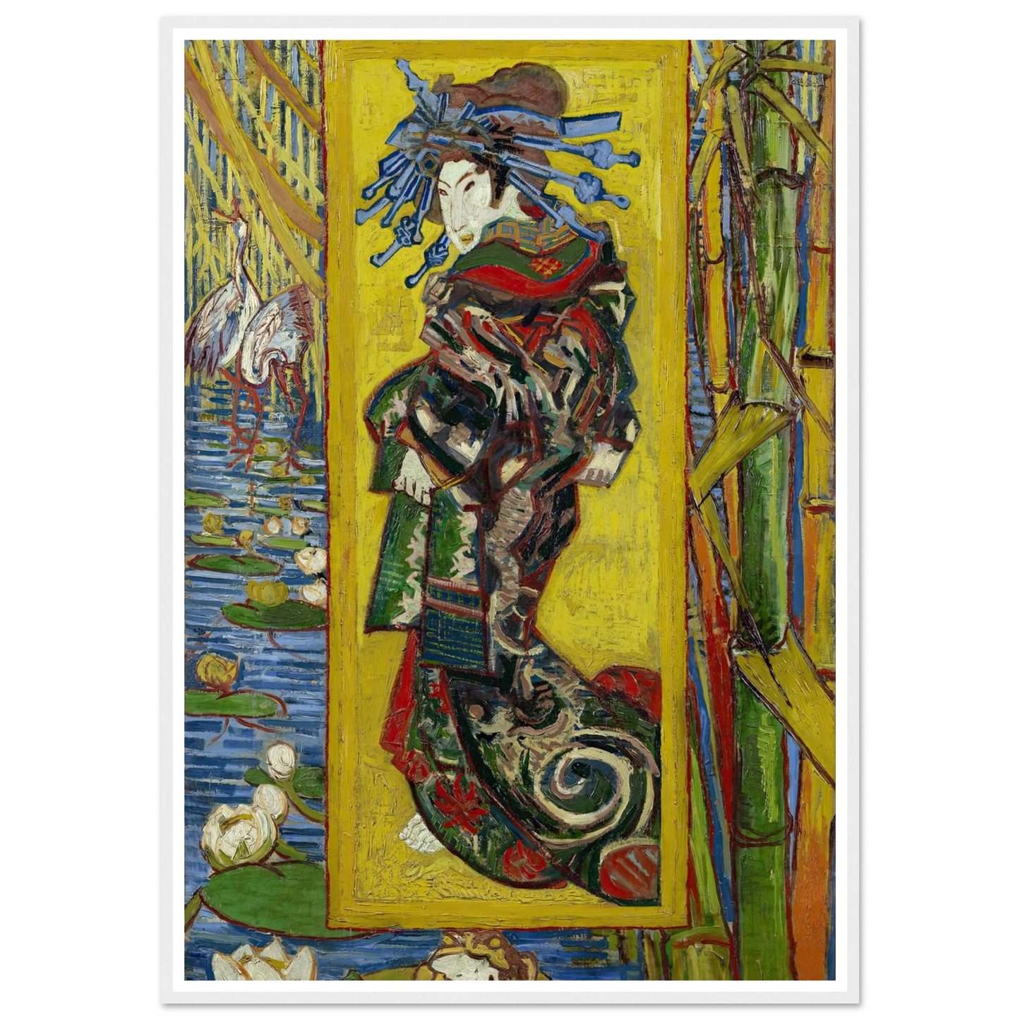 Courtesan- After Eisen Art Print | Vincent van Gogh - Framed Poster - 30x40 cm / 12x16″ - Black frame