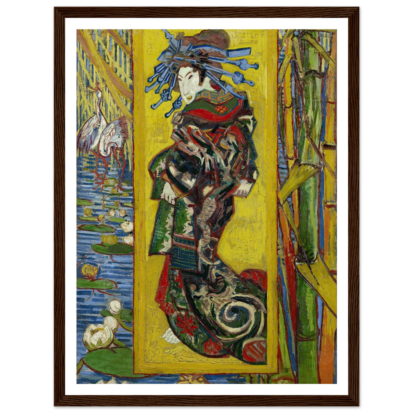 Courtesan- After Eisen Art Print | Vincent van Gogh - Framed Poster - 30x40 cm / 12x16″ - Black frame