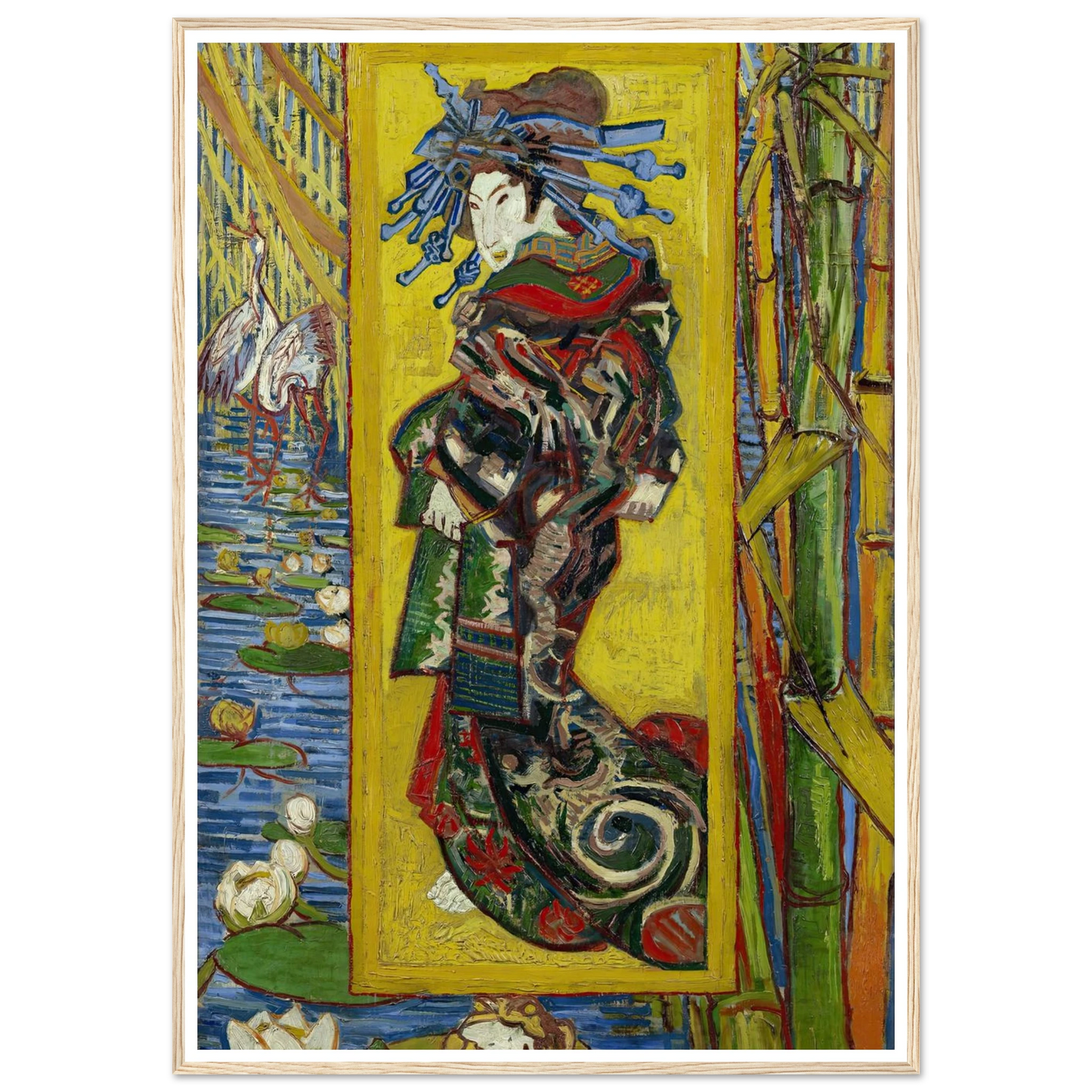Courtesan- After Eisen Art Print | Vincent van Gogh - Framed Poster - 30x40 cm / 12x16″ - Black frame