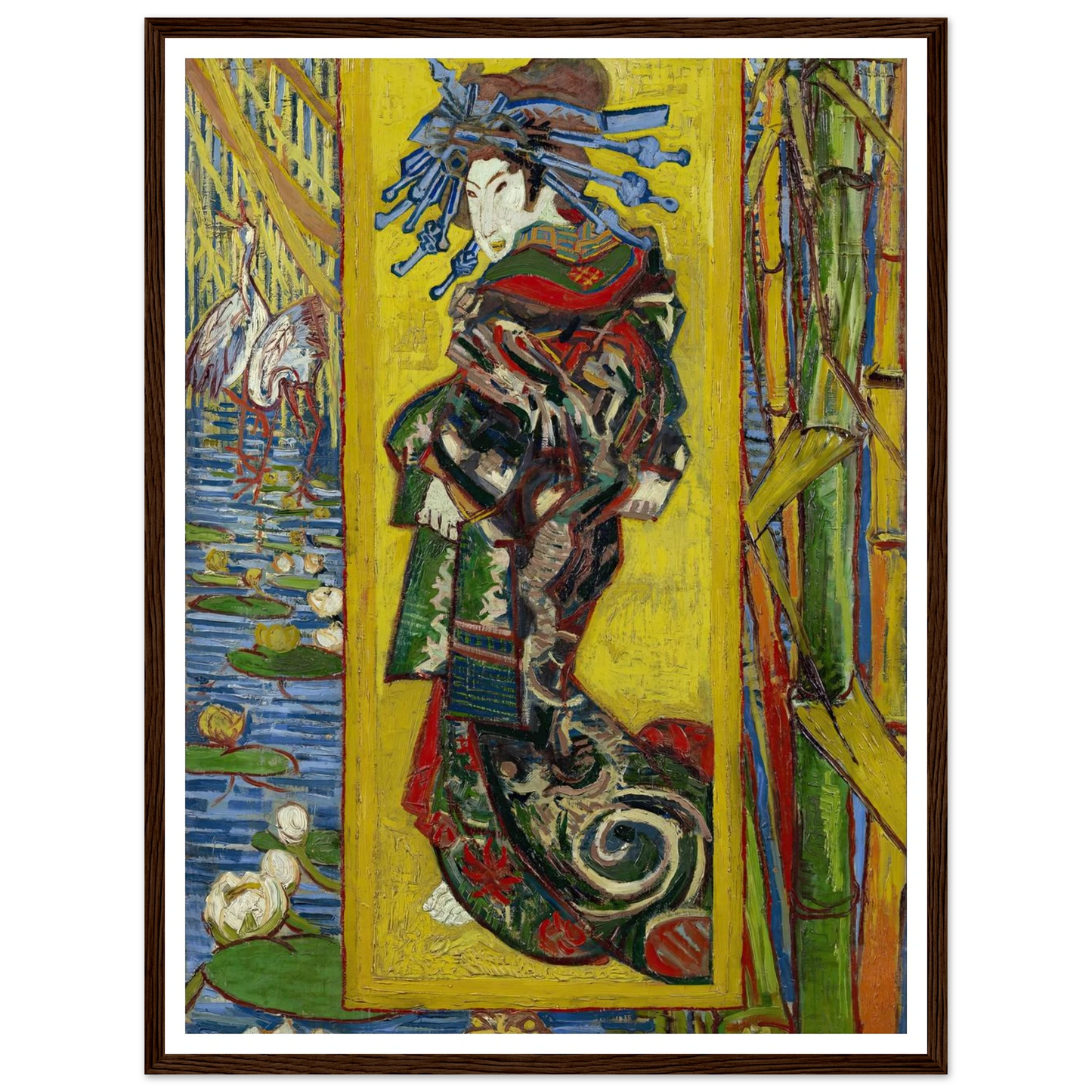 Courtesan- After Eisen Art Print | Vincent van Gogh - Framed Poster - 30x40 cm / 12x16″ - Black frame